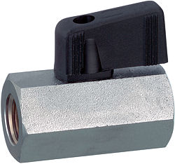 Art. 345:  Muffen Mini Kugelhahn aus Messing, Knebelgriff